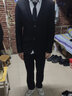 花花公子西服男休闲西装男士西服套装外套伴郎新郎商务休闲正装衣服三件套 二扣黑色西服+西裤+衬衫 L 实拍图