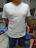 七匹狼纯棉短袖t恤男打底衫夏季薄款舒适透气老头衫100%棉白色运动汗衫 白色-鸡心领 XL-175（建议体重120-140斤） 实拍图