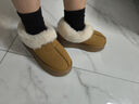 思伦鸟小个子厚底低帮雪地靴女2025年新款羊绒毛一体一脚蹬冬季毛毛棉鞋 栗色 37 实拍图