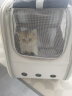 HOUYA猫包外出大号 双肩手提便携时尚出行宠物太空舱航空箱 灰色 实拍图