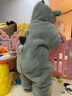 papa爬爬秋冬新款男女宝宝动物造型爬服抱抱绒连体衣婴儿保暖哈衣 绿色 90cm 实拍图