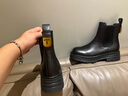 他她（TATA）焦糖布丁烟筒靴女靴子厚底加绒秋冬短靴切尔西靴WAQA2DD4 黑色（单里） 38 实拍图