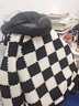 鸭鸭（YAYA）羽绒服女短款一手长2022年冬季新款保暖宽松女士外套HS 黑白格色 M (160) 实拍图