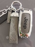 创勋（CHUANGXUN）吉普自由光钥匙套指南者jeep大切诺基壳自由侠大指挥官汽车包扣 吉普智能款 银色.灰皮+灰色扣带 . 实拍图