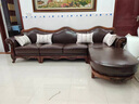 淘美庭美式复古真皮沙发实木牛皮沙发组合欧式古典奢华客厅家具转交沙发 单人位 实拍图