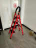 酷敦梯子家用折叠梯加厚碳钢人字梯移动楼梯伸缩步梯多功能室内梯子 红色三步-带安全卡扣 晒单实拍图