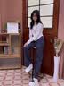 狄德拉小码真皮内增高小白鞋女2026春秋款厚底小个子百搭休闲运动松糕鞋 9cm白绿 (牛皮) 35 (225mm) 标准码 实拍图