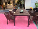 御藤美家（ROYAL RATTAN）户外桌椅别墅庭院花园桌椅休闲露台藤椅塑木桌组合室外编藤桌椅 4椅+160cm咖啡桌 实拍图