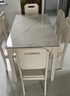 初屋岩板餐桌椅组合 意式轻奢中小户型简约方餐桌吃饭桌子餐厅家具 白色框架 实木椅【亮光雪山白】 1.2m  /1.3m一桌6椅【尺寸备注】 实拍图