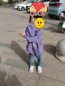 左西男童外套儿童运动开衫连帽上衣2025新款男孩春秋装衣服 紫色 120 实拍图