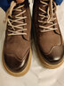 皓顿（HAUT TON）【吴尊同款】马丁靴男英伦风头层牛皮商务休闲皮鞋高帮复古工装靴 580褐色-加绒 42 适合运动鞋43码 实拍图