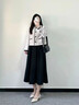 玛娇媚（Majiaomei）连衣裙女装套装新款2025年春秋小个子小香风西装外套打底衫裙子女 外套+裙子+打底衫 S 实拍图