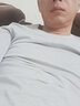 战浩【2件】纯棉长袖T恤男春秋圆领纯色中青年宽松大码打底衫重磅秋衣 白色+灰色 M 建议【105-120斤】 实拍图