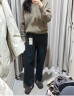 无印良品（MUJI）女式 牛仔 直筒裤 纯棉休闲长裤子女款 全棉秋季丹宁回潮 深藏青色 24inch（160/60A） 实拍图