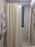 蓓柅酒店卫生间浴帘布纯色提花浴室帘套装洗澡隔断防水帘加厚淋浴挂帘 暖米色 (套装 ) 宽180x高200cm+2.0白杆 实拍图
