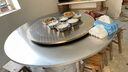 腾景顺304不锈钢折叠餐桌大圆桌圆形食堂学校吃饭桌子家用饭店带转盘 1.4米内折叠桌带0.9转盘特厚加固304 实拍图