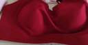 ubras提托侧收大杯背勾文胸细肩带大胸显小女士内衣女聚拢胸罩丝绒红M 实拍图