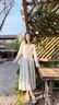 茵曼（INMAN）法式碎花高级感2025夏女新款休闲中长吊带连衣裙子 白底蓝花半身裙-18412674 XL 实拍图
