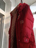 雅鹿品牌长款羽绒服女长过膝新款冬季加厚保暖时尚宽松鸭绒连帽外套 红色 M （推荐125-150斤） 实拍图
