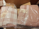 MUJI 柔软洗棉被套套装 枕套套装 床上用品三/四件套纯棉学生宿舍床单 粉色大格纹 加大双人适用1.8米床 床笠款 被套220*240cm 实拍图
