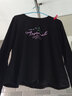 真维斯（JEANSWEST）长袖T恤女春夏纯棉正肩柔软亲肤内搭印花百搭打底上衣女黑色L 实拍图