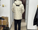 鸭鸭（YAYA）极寒羽绒服男款2024年新款冬季工装大毛领派克服加厚保暖外套QZ 米白色 XL /180 实拍图