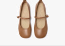 百思图（BASTO）24春商场新款法式羊皮玛丽珍小皮鞋晚风平底女单鞋TP426AQ4 棕色 36 晒单实拍图
