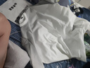 策息圆领卫衣长袖T恤男春夏季纯色情侣衣服秋装上衣学生打底衫 白灰 XL -建议110-140斤左右 实拍图