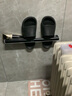 梦妮（MENGNI） 卫生间拖鞋架壁挂式厕所鞋子收纳神器浴室免打孔鞋架洗手间置物架 时尚黑【中款】约47cm 实拍图