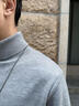 GENIOLAMODE高领毛衣男士冬季内穿打底针织衫男生冬天保暖毛线衣服 浅灰 M 实拍图