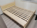 彤新雅【现货闪发】床实木床主卧双人床简约单人床出租房板式床 原木无漆+5cm椰棕床垫+床头柜*1 宽1.5M*长2M 实拍图