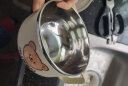 麦元素（Maiyuansu）304不锈钢泡面碗单个带盖宿舍学生汤碗饭碗儿童吃饭碗 小熊米棕色 晒单实拍图