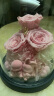西罗斯（SEEROSE）永生花甜蜜玫瑰鲜花对兔子520情人节送老婆新婚结婚伴手生日礼物 甜蜜对兔-嫣红(支持代写贺卡) 晒单实拍图