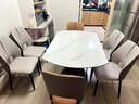 PEOY轻奢餐椅网红餐厅现代简约软靠背休闲高级感椅子家用餐桌椅 浅灰深灰[升级加固]黑腿 实拍图