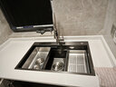 悍高（HIGOLD）厨房304不锈钢手工纳米水槽双阶梯水槽套餐洗碗池洗菜盆水槽套装 宽边75*48-裸槽 实拍图