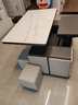 栖梓多功能茶几饭桌两用升降折叠简约现代客厅小户型创意伸缩岩板茶几 多功能升降茶几【配4凳】 100cm*60cm 实拍图