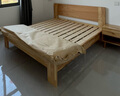 沃尔福 【现货闪发】床 橡胶木实木床简约单人床卧室家具北欧主卧双人床 原木色+5cm椰棕床垫+床头柜*1 1800mm*2000mm 实拍图