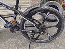 EG7山地自行车成人学生变速越野单车双减震赛车26寸青少年男女 六刀【升级减震 轻量铝架】黑白 24寸30速【适合：145-165CM】 实拍图