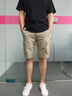 罗蒙（ROMON）工装休闲短裤男士春夏季潮流时尚薄款沙滩外穿五分裤子男裤男装 065卡其色 30 约110-120斤可穿 实拍图