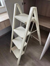 格美居（GEMJU）梯子家用折叠伸缩梯加厚人字梯室内碳钢花架梯多功能梯子 新款 米白色三步梯 双层防滑脚套 实拍图