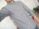 啄木鸟【2件装】长袖衬衫男士修身衬衣新款男装春秋商务休闲上衣外套 灰色+黑色 XL 实拍图