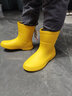 CREATURE HABITS儿童雨鞋防水防滑中筒男童小孩幼儿轻便舒适中筒雨鞋女童雨靴 黄色 36 ，35-36，(内长23.7cm/同成人37码) 实拍图