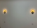 金幻自带开关三色调光现代北欧创意卧室床头灯圆形简约过道背景墙壁灯 晒单实拍图