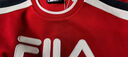 FILA 斐乐官方女子套头卫衣冬季logo时尚休闲拼色针织内搭长袖上衣 妖艳红-WI S 实拍图