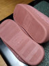 惠夫人 家居棉拖鞋女防滑月子冬天室内大码加绒男女式保暖棉拖鞋情侣 经典格  大红 36-37 适合35-36码穿 实拍图
