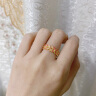 赛菲尔黄金戒指女款足金古法珐琅桃花戒指活口调节花朵指环送女友礼物 约3.78克 实拍图