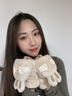 云见森知 手套女冬可爱抱抓兔耳手套韩版学生保暖日系毛绒手套冬季加厚 奶白色 实拍图