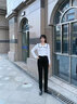 娅丽达加绒休闲直筒裤女烟管西裤2023秋冬新款高腰休闲黑色西装裤 黑色(A1)小个子款 28码(2尺1) 实拍图