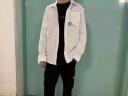 罗蒙（ROMON）夹克男士春秋季新款潮流刺绣棒球领青年外套男休闲上衣服潮牌男装 6801白色 XL （约120-135斤可穿) 实拍图