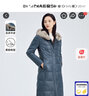 娜尔思（NAERSI）水貂毛领白鸭绒长款绵羊皮羽绒服外套女冬新款 灰群青色 3XL 晒单实拍图